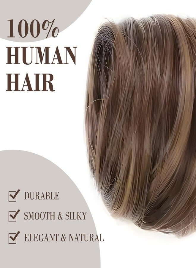 PKRFCJ 2 Pcs Real Hair Bun Wig,Messy Fake Hair Buns Hair Piece,Suitable for Ladies and Girls,Fashionable and Natural(Golden) - Image 4